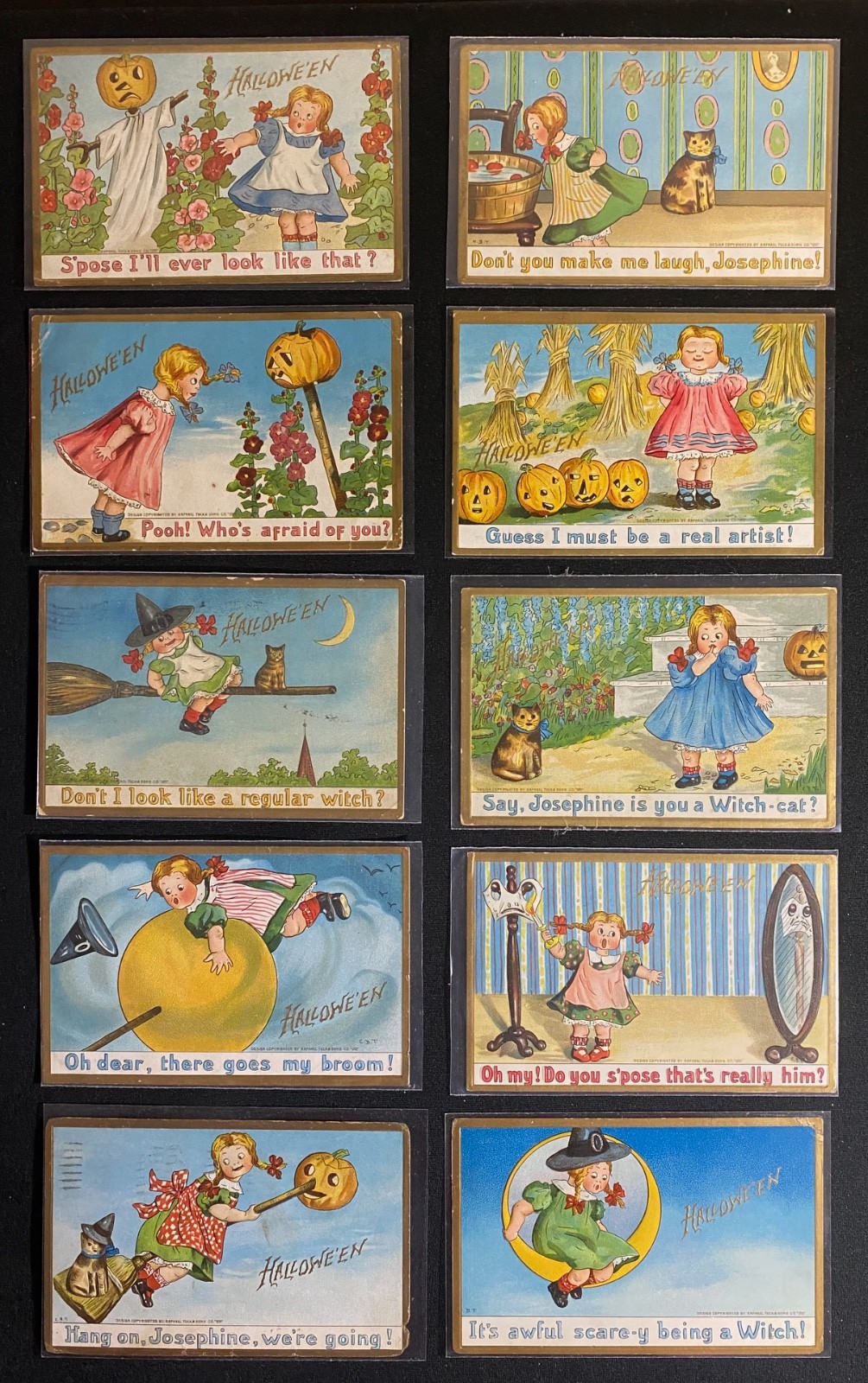 10 Postcard Halloween Complete Set Raphael Tuck Series "THE HALLOWE'EN" No 181 10 Postcard Halloween Complete Set Raphael Tuck Series "THE HALLOWE'EN" No 181