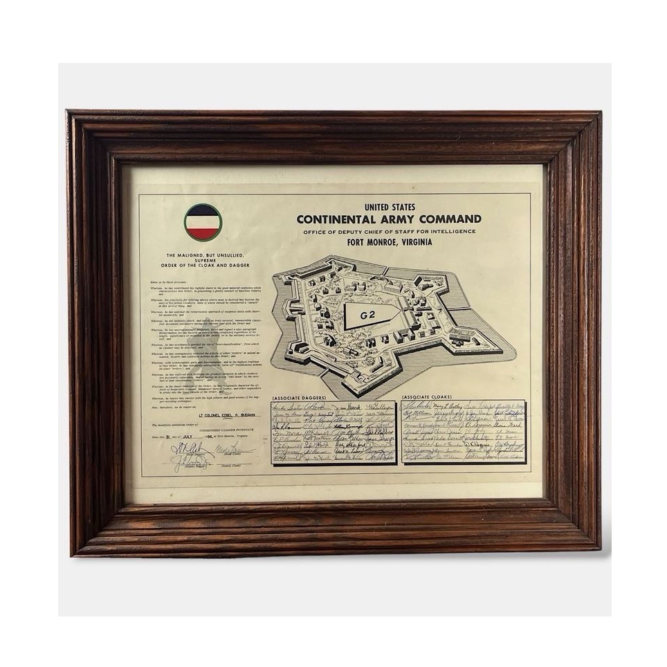 1966 US Army Intelligence Fort Monroe Cloak & Dagger LTC Budahn WWII 1966 US Army Intelligence Fort Monroe Cloak & Dagger LTC Budahn WWII
