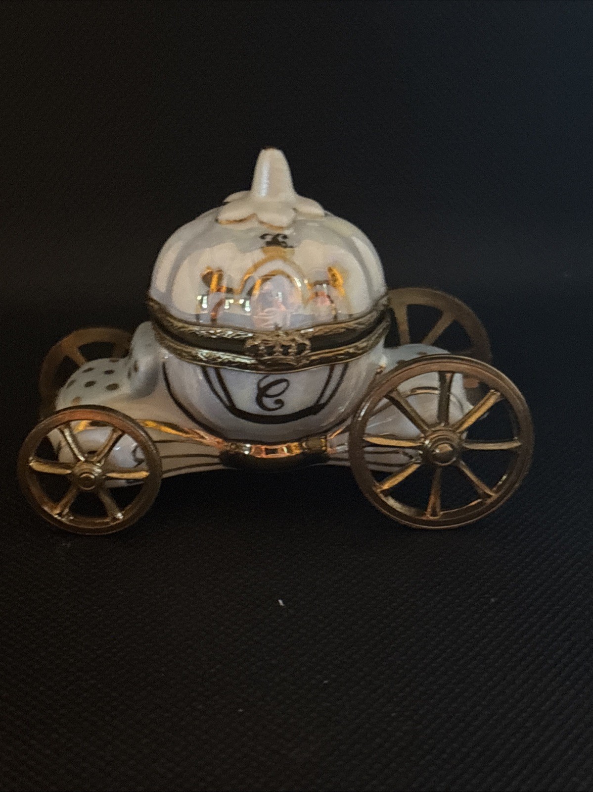 Limoges Cinderellas Carriage Glass Slipper Heavy Limoges Cinderellas Carriage Glass Slipper Heavy
