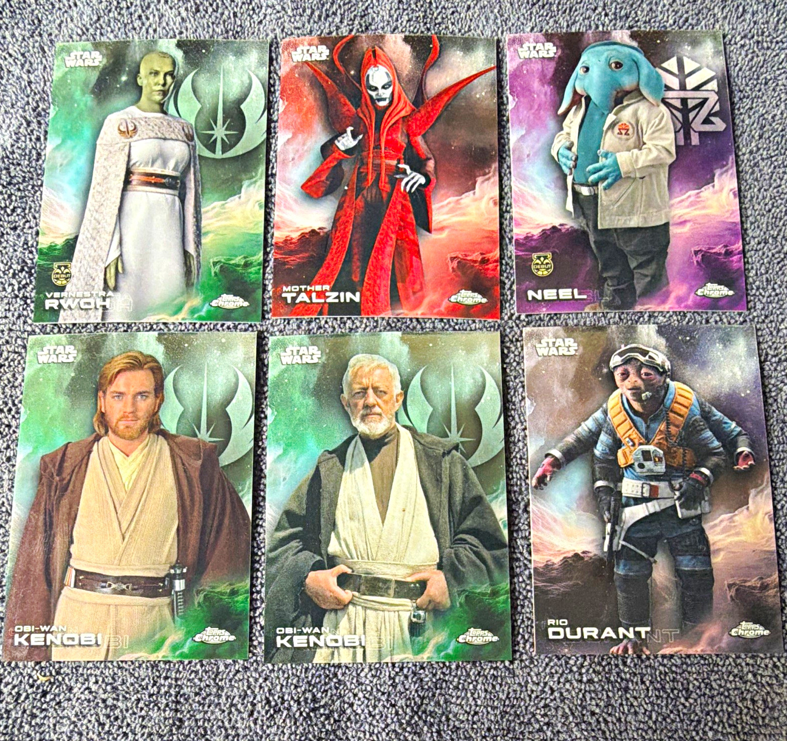 Topps 2022 Topps Chrome Star Wars Base Set 6-Card Lot Obi-Wan Talzin Topps 2022 Topps Chrome Star Wars Base Set 6-Card Lot Obi-Wan Talzin