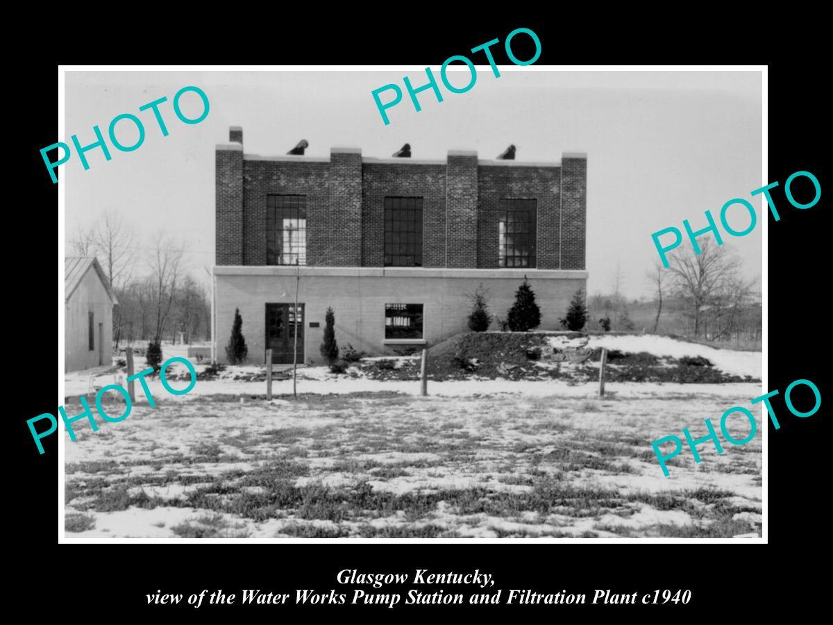 OLD LARGE HISTORIC PHOTO OF GLASGOW KENTUCKY THE WATER WORKS PUMP STATION c1940 OLD LARGE HISTORIC PHOTO OF GLASGOW KENTUCKY THE WATER WORKS PUMP STATION c1940