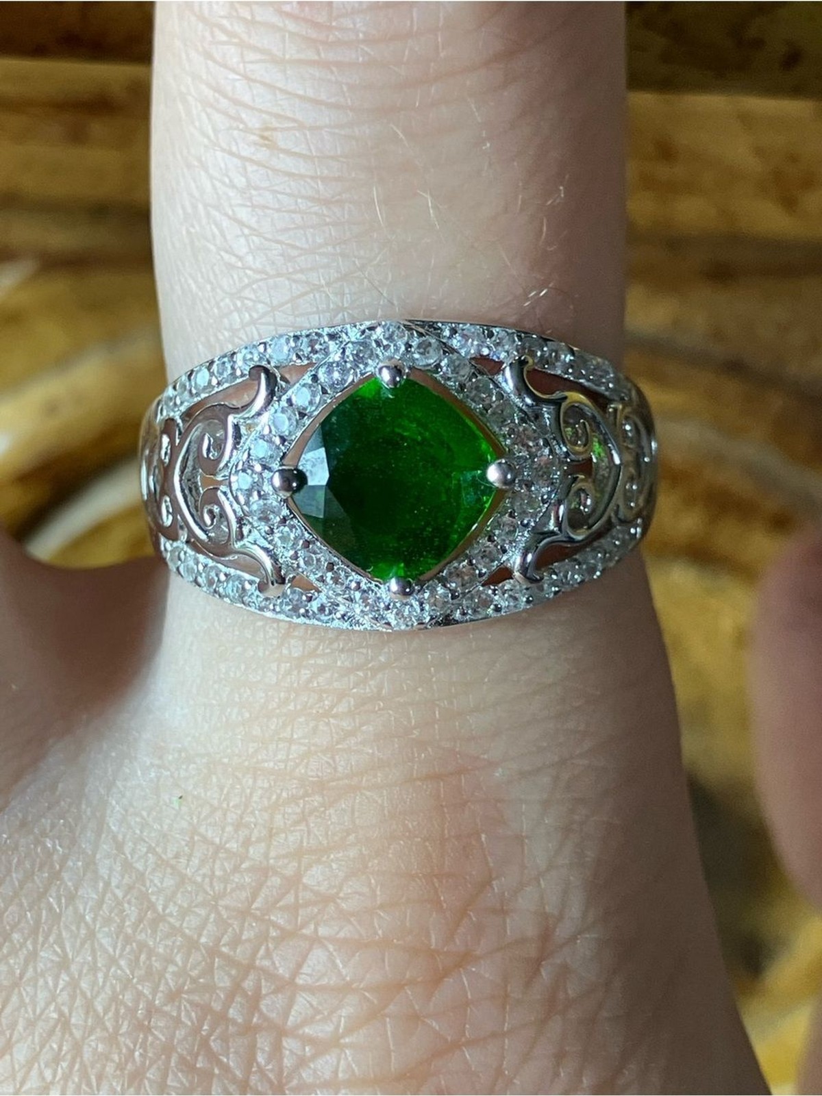 Natural Chrome Diopside Sterling Silver Ring Size 9.25 Natural Chrome Diopside Sterling Silver Ring Size 9.25