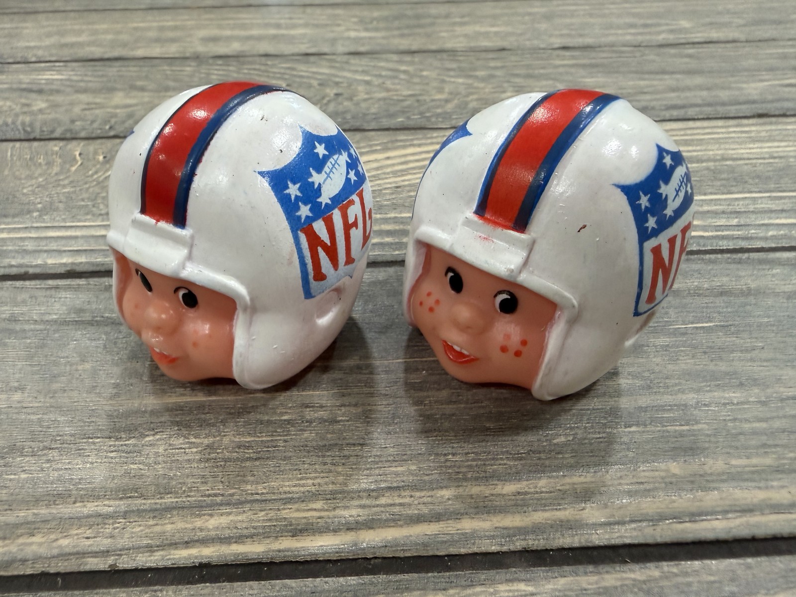 Vintage 1976 NFL Properties Football Helmet Head Figurine Banks Lot of 2 RARE