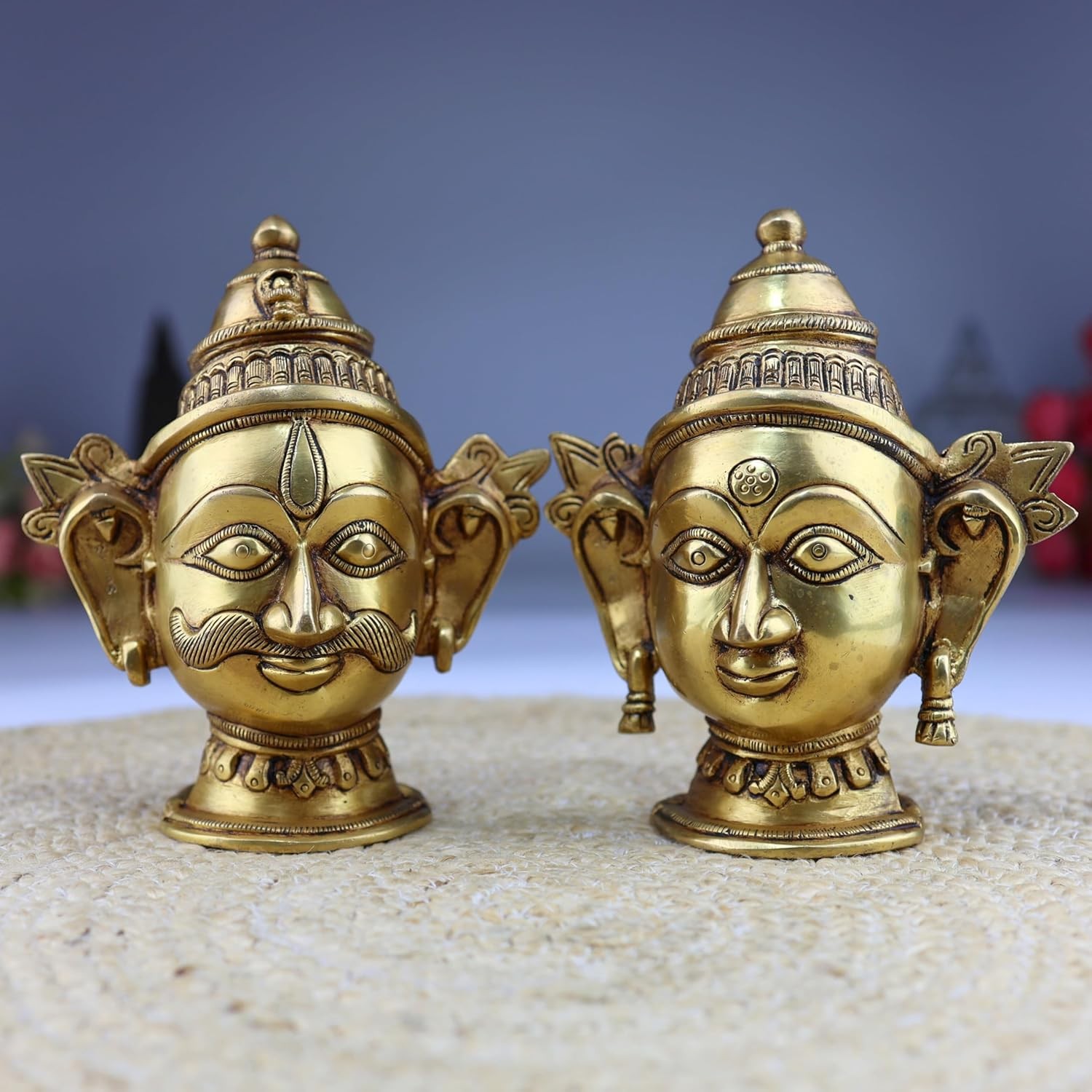 Brass Gowri Shiva Head Murti Set – Ardhanarishwar Shiva Parvati Decorative Bust Brass Gowri Shiva Head Murti Set – Ardhanarishwar Shiva Parvati Decorative Bust