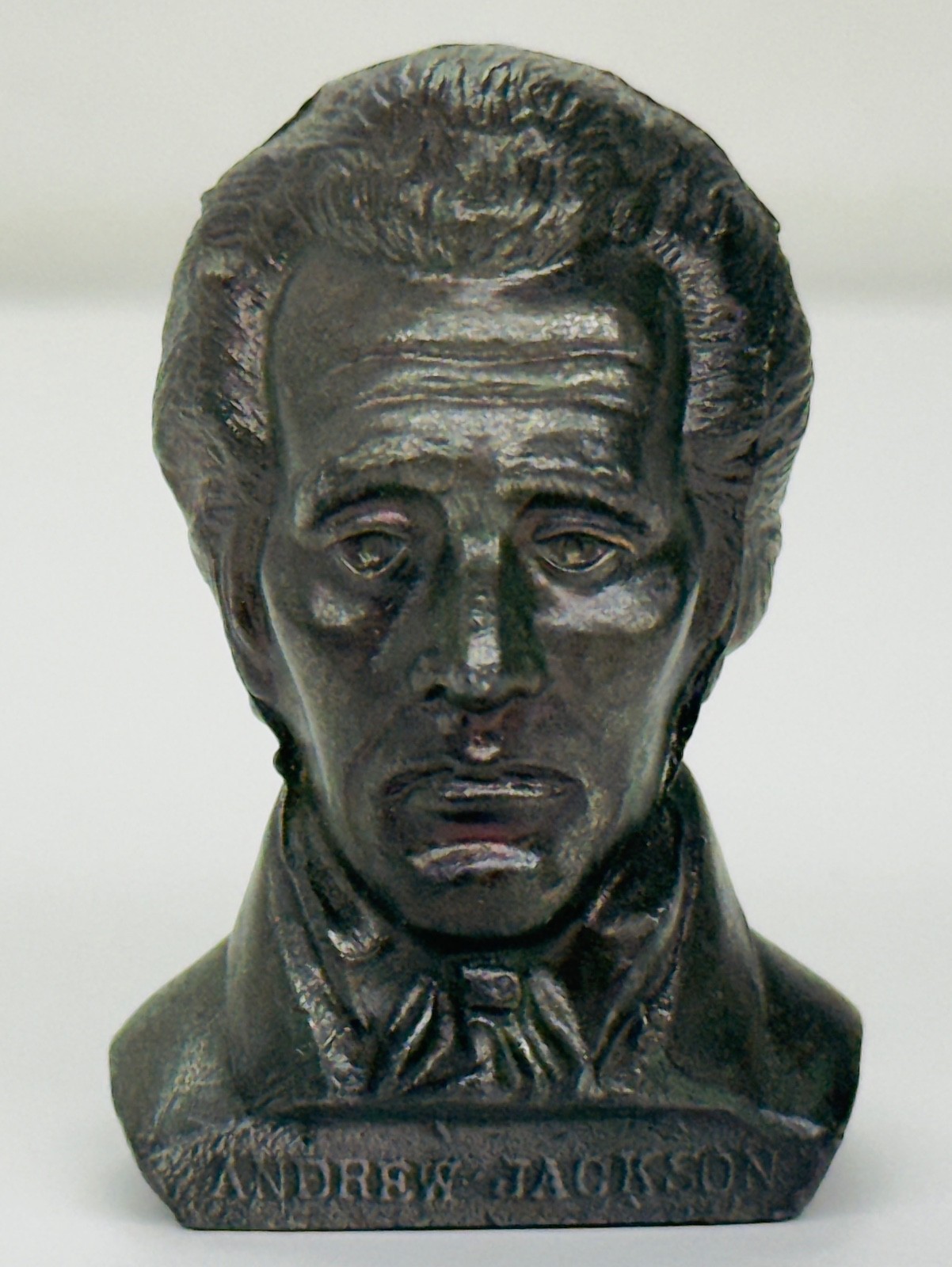 Vintage Andrew Jackson Miniature Metal Bust Figurine Paperweight 7th President Vintage Andrew Jackson Miniature Metal Bust Figurine Paperweight 7th President