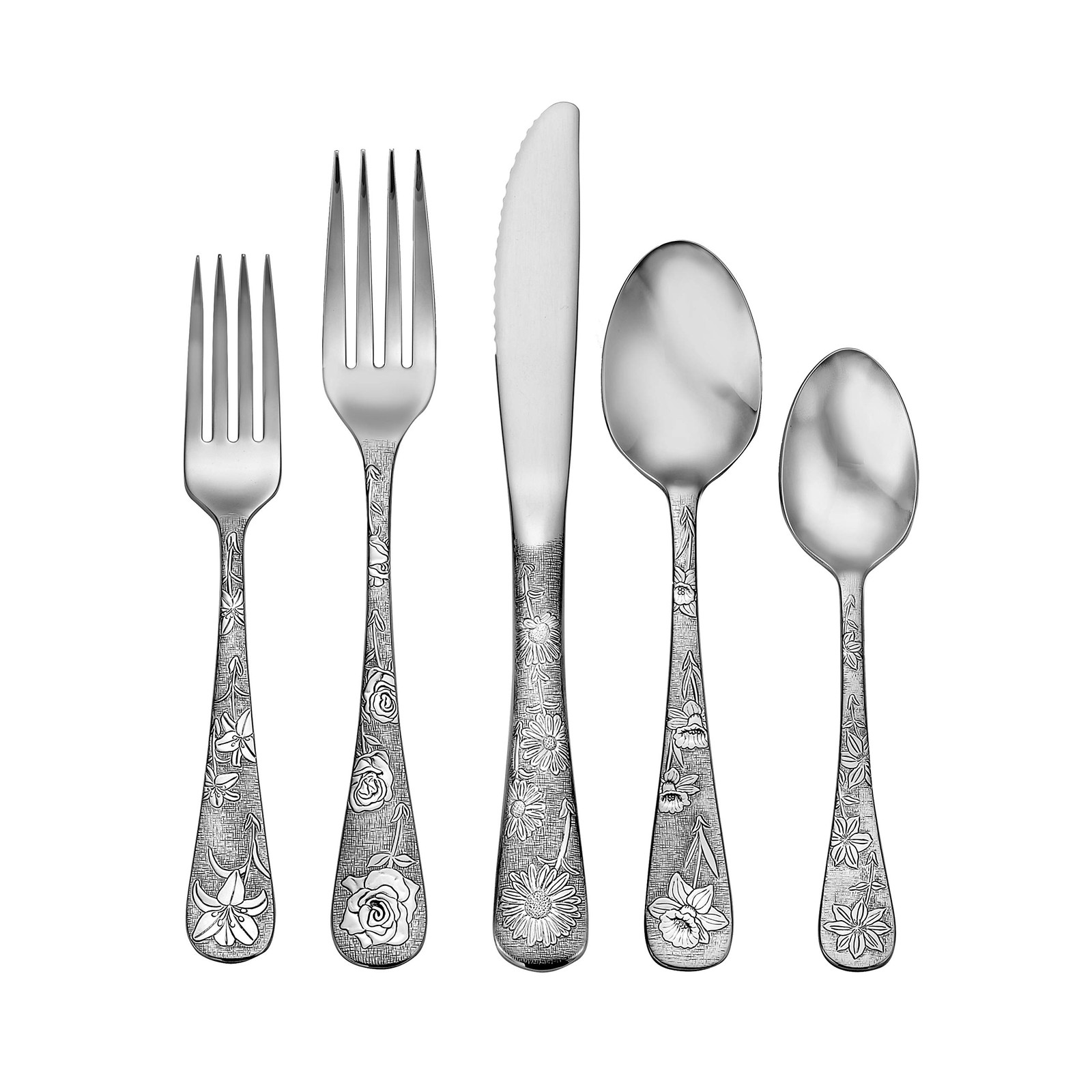 Liberty Tabletop American Garden 20 Piece Flatware Set 4 Person 18/10 Stainless Liberty Tabletop American Garden 20 Piece Flatware Set 4 Person 18/10 Stainless