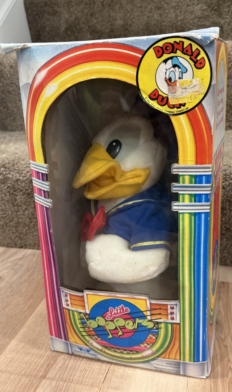 Vintage 1987 World of Wonder Donald Duck Little Boppers Plush with Box Vintage 1987 World of Wonder Donald Duck Little Boppers Plush with Box