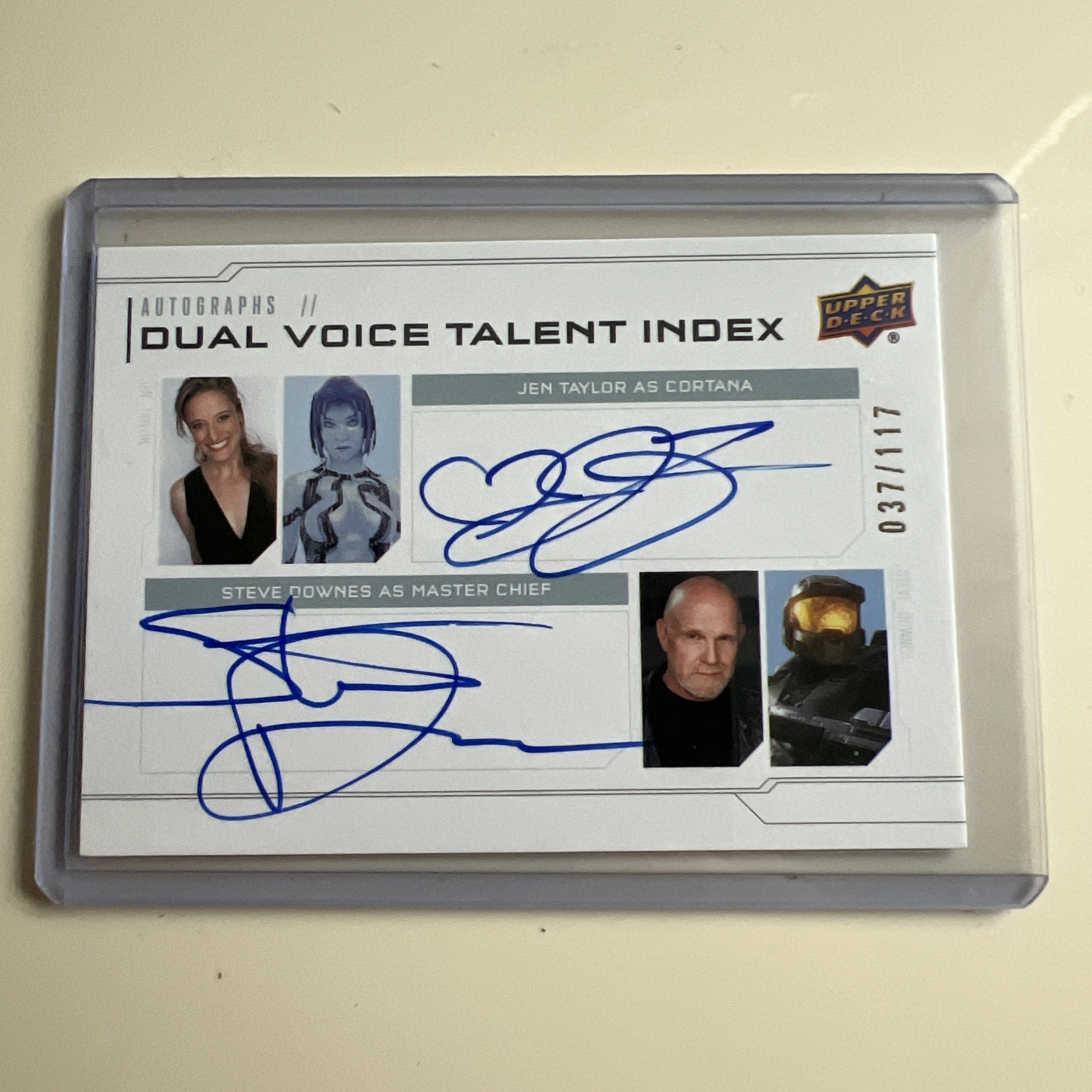 2024 UD Halo Legacy Collection Steve Downes Jen Taylor Dual Auto 37/117 #DV-TD 2024 UD Halo Legacy Collection Steve Downes Jen Taylor Dual Auto 37/117 #DV-TD