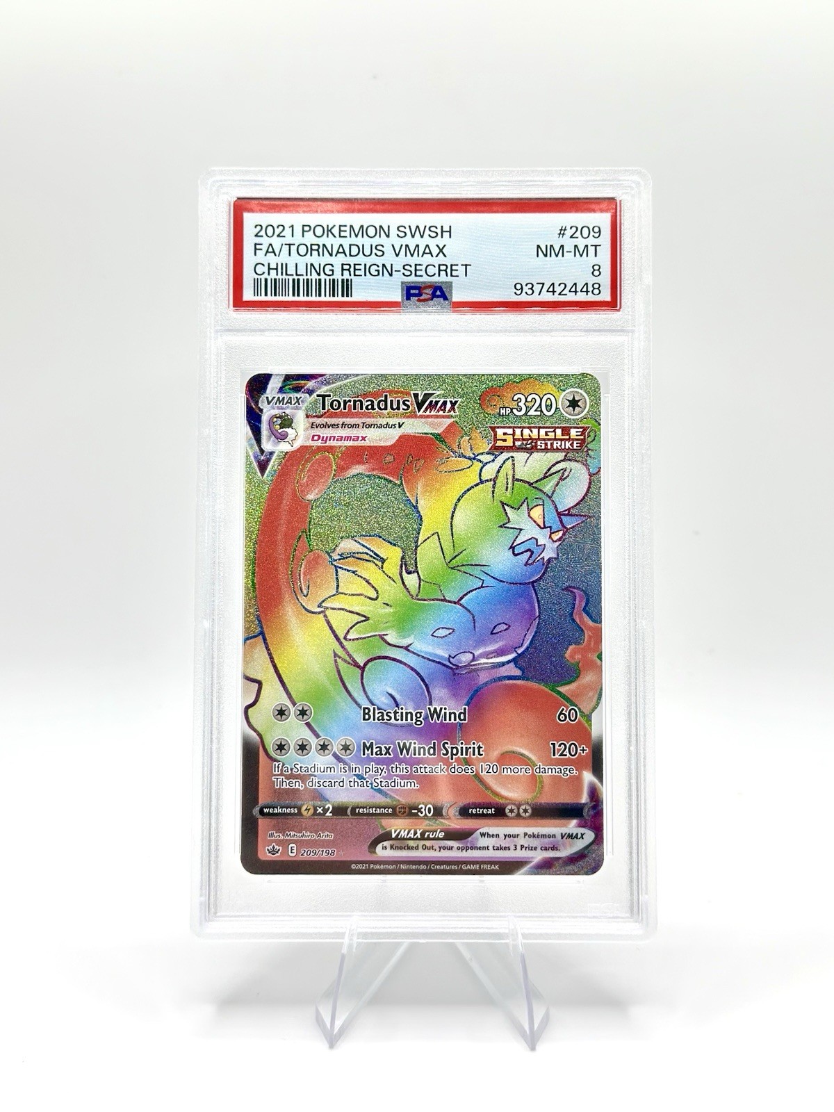 2021 Pokemon Tornadus VMAX 209/198 Secret Rainbow Rare Chilling Reign 2021 Pokemon Tornadus VMAX 209/198 Secret Rainbow Rare Chilling Reign