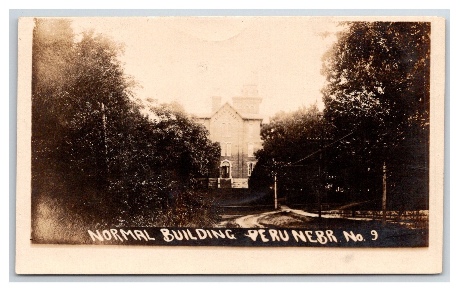 RPPC ~ Peru NE ~ State NOrmal School Street view Nebraska ~~