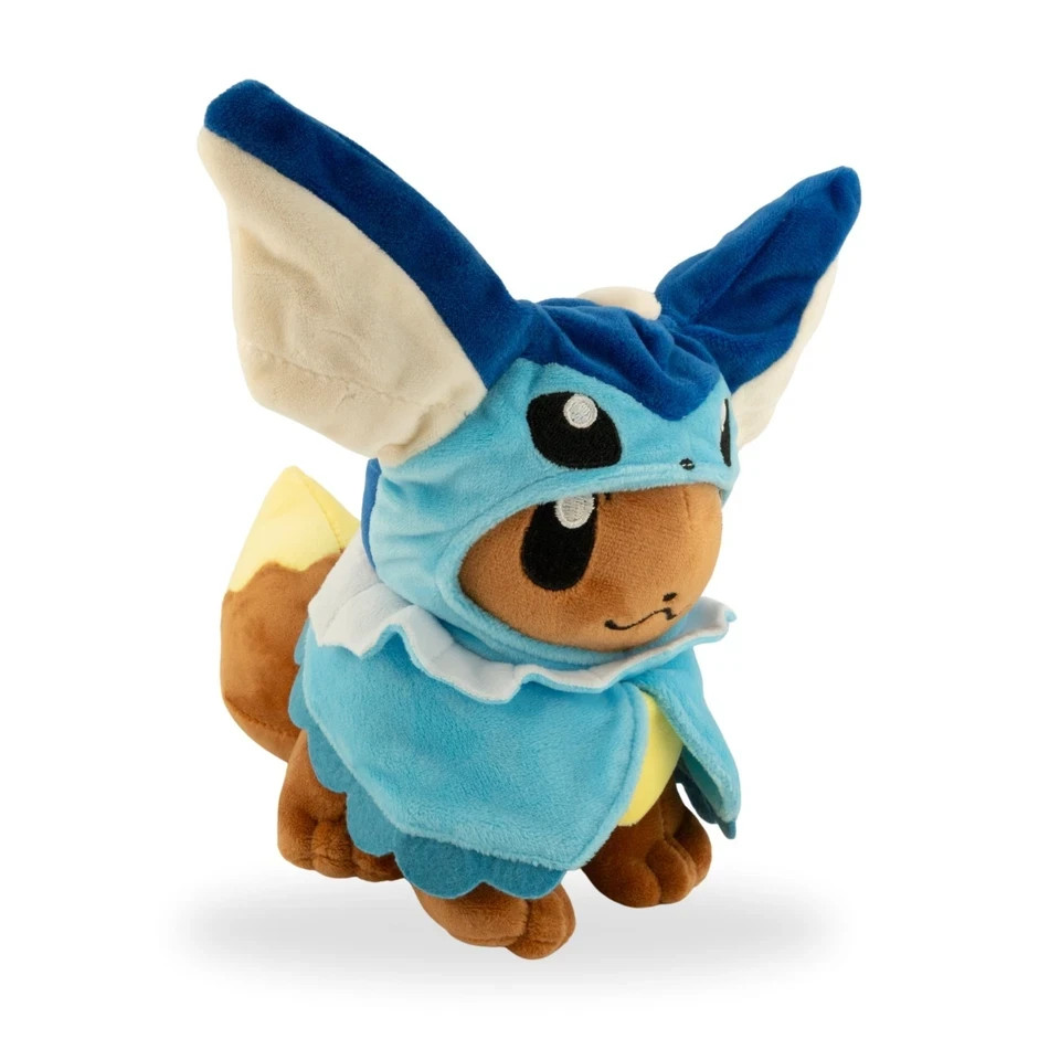 Pokémon Eevee Vaporeon Poncho Plush Toy 9" Water Cosplay Hoodie Eeveelution Pokémon Eevee Vaporeon Poncho Plush Toy 9" Water Cosplay Hoodie Eeveelution
