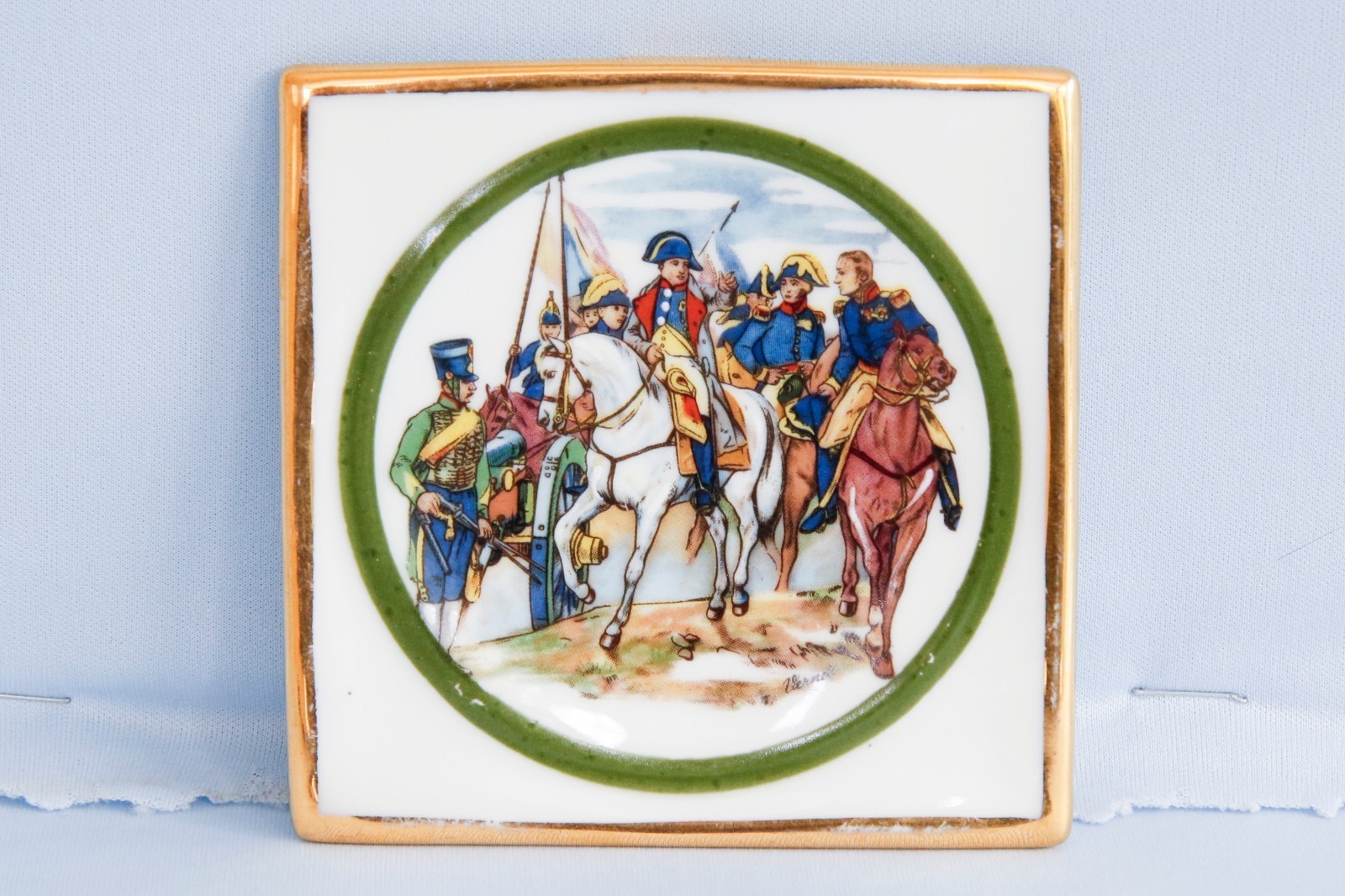 Vintage Limoges Porcelain Plaque French Emperor Napoleon Bonaparte Battle Jena Vintage Limoges Porcelain Plaque French Emperor Napoleon Bonaparte Battle Jena