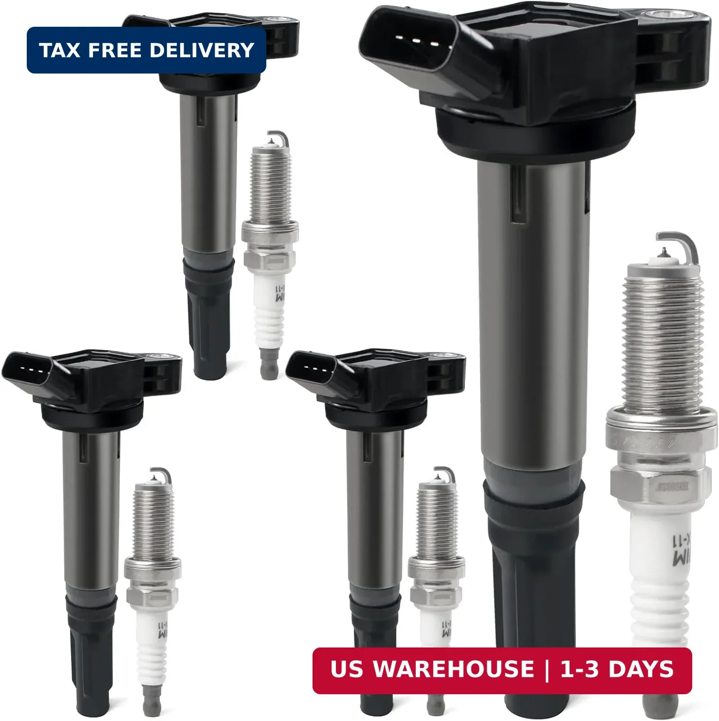 Set of 4 Ignition Coil Pack & Iridium Spark Plug Replace UF487 UF507 & 6619 Set of 4 Ignition Coil Pack & Iridium Spark Plug Replace UF487 UF507 & 6619