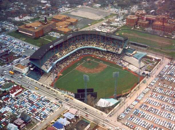 An aerial view Municipal Stadium home Kansas City A's prior a game- Old Photo An aerial view Municipal Stadium home Kansas City A's prior a game- Old Photo