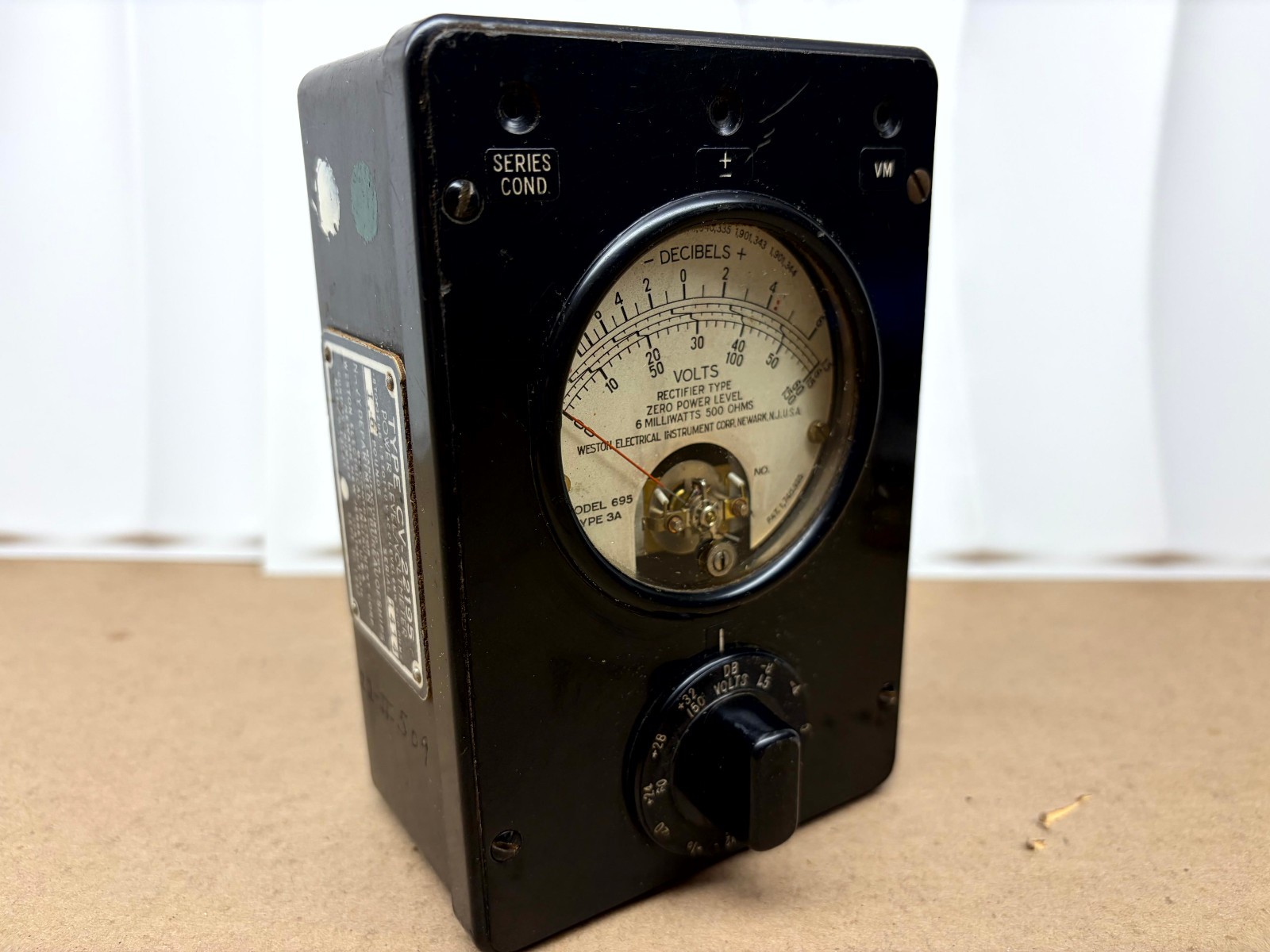 WW2 1942 US Navy Voltmeter Weston 695 Type 3A BuShips CV-22195 *Working Movement WW2 1942 US Navy Voltmeter Weston 695 Type 3A BuShips CV-22195 *Working Movement