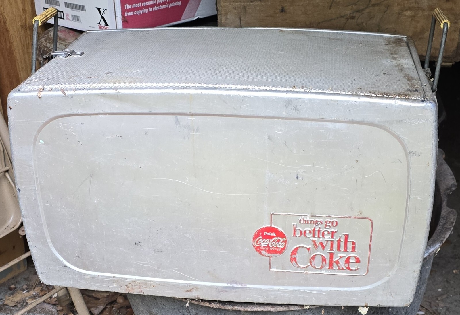 Vintage 1960's Coca Cola Aluminum Cooler 23in x 13in x 14in Vintage 1960's Coca Cola Aluminum Cooler 23in x 13in x 14in