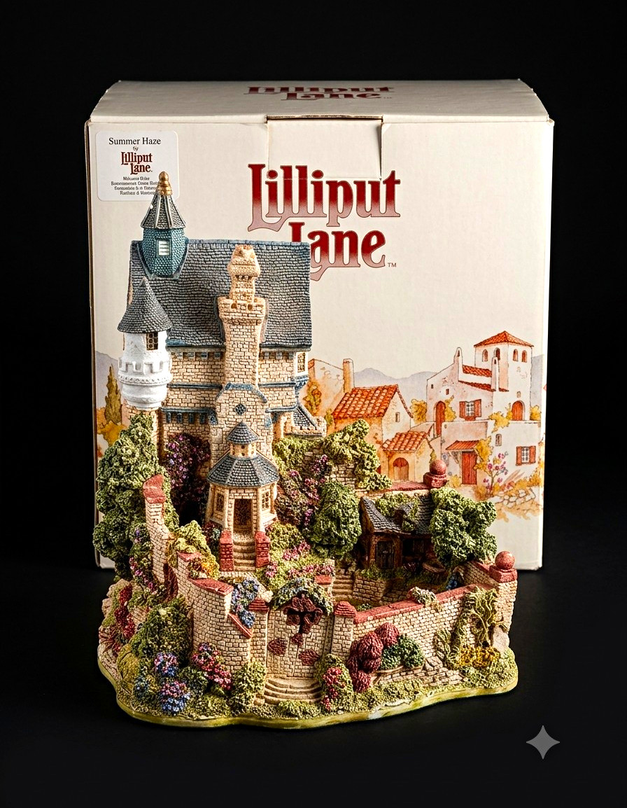 Lilliput Lane Summer Haze Cottage House Resin Figurine Boxed 1990s Lilliput Lane Summer Haze Cottage House Resin Figurine Boxed 1990s