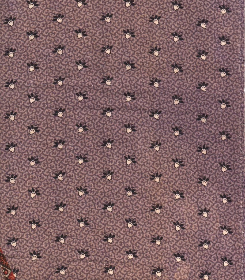 Antique 1870 Purple Calico Fabric Antique 1870 Purple Calico Fabric