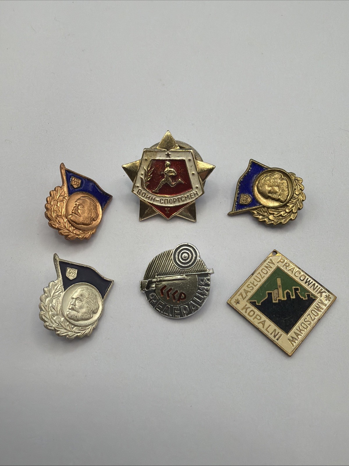 (6) Vintage Soviet USSR & Polish Pin Lot VTG (6) Vintage Soviet USSR & Polish Pin Lot VTG