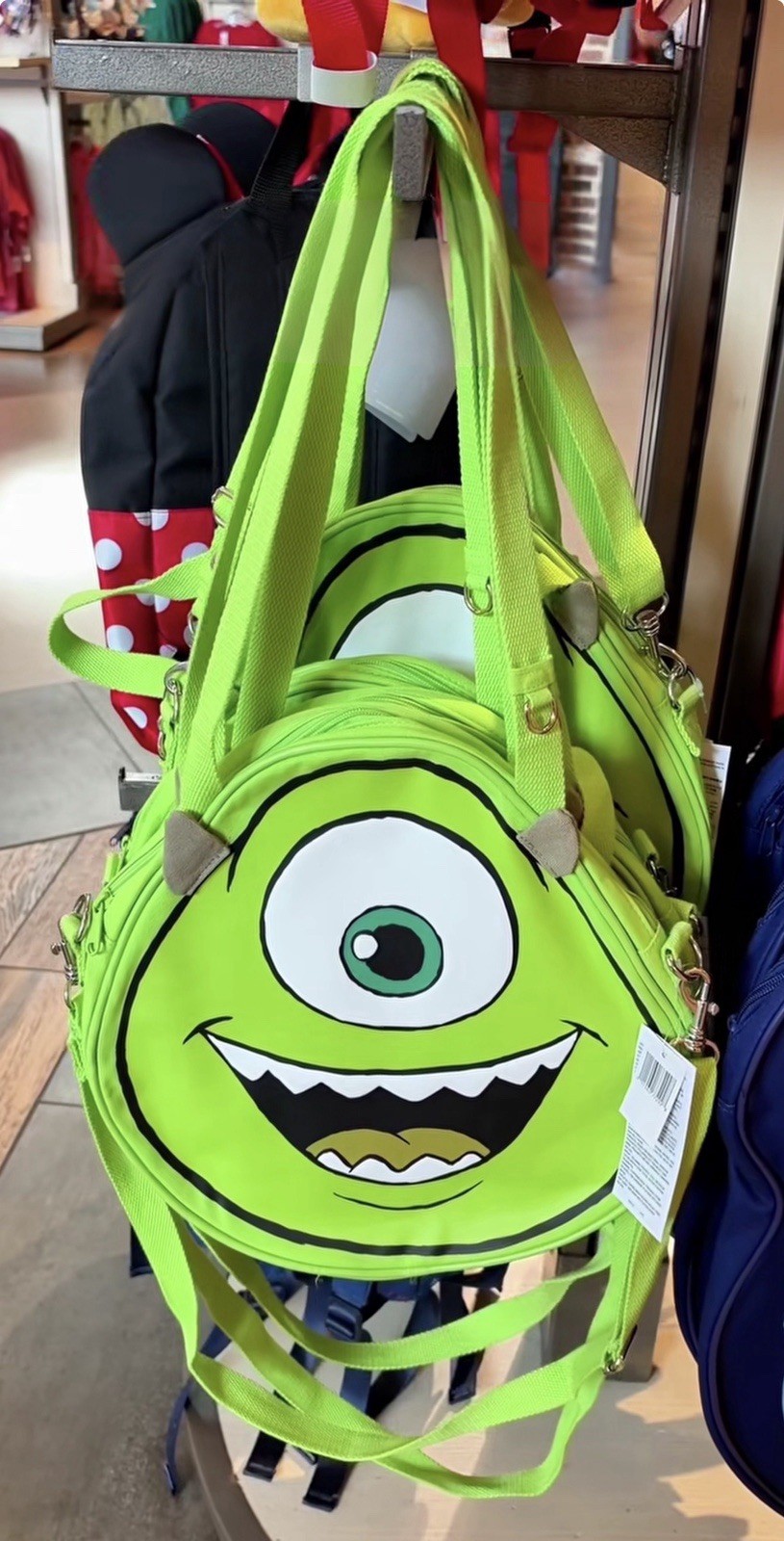Disney Parks 2026 Monsters Inc Mike Wazowski Big Face Tote Bag Pixar NEW