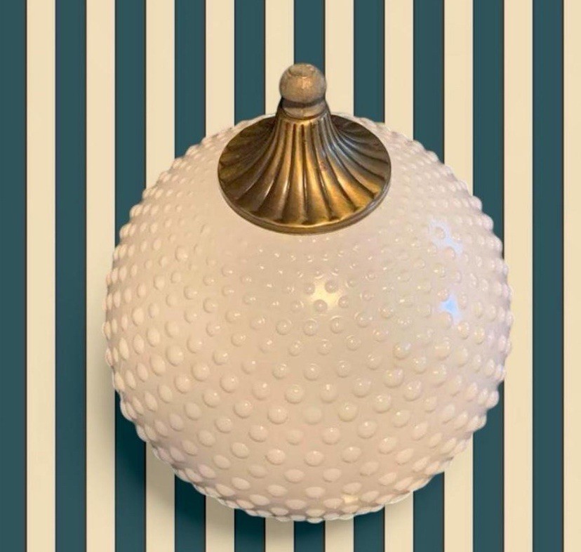 Vintage/Mid-Century Modern (MCM) Hobnail/Milk Glass/Ceiling Light Fixture/globe Vintage/Mid-Century Modern (MCM) Hobnail/Milk Glass/Ceiling Light Fixture/globe
