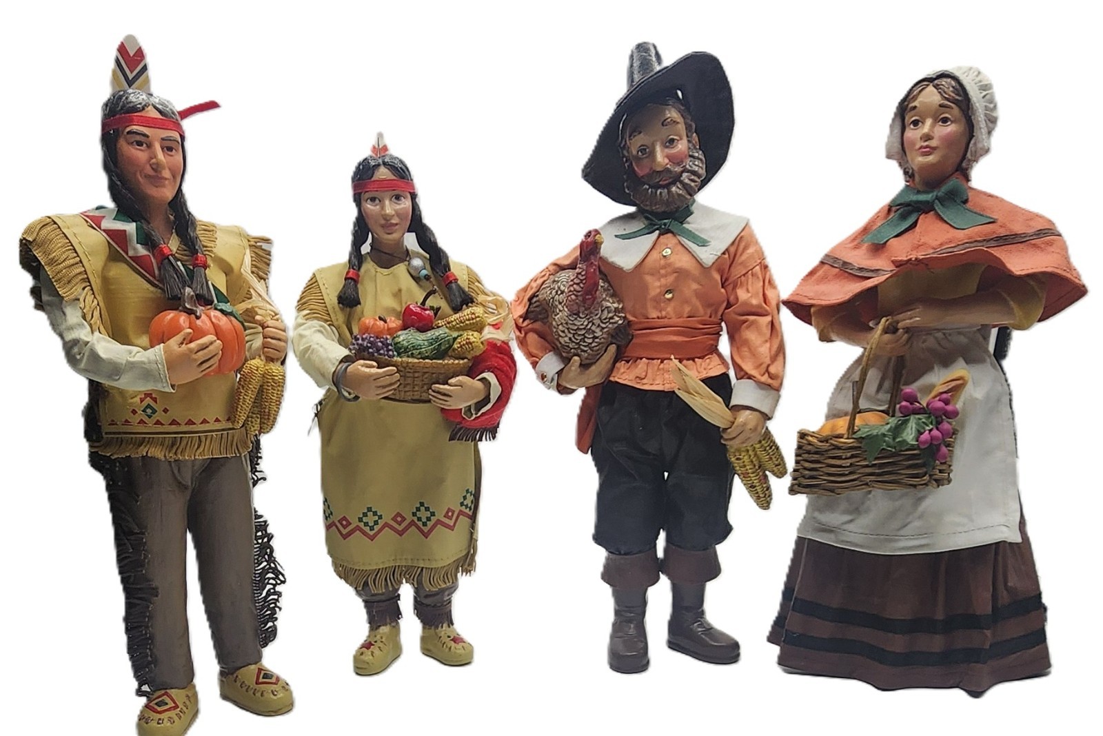 Vintage Midwest of Cannon Falls Thanksgiving Pilgrims and Indians Couple Set 4 Vintage Midwest of Cannon Falls Thanksgiving Pilgrims and Indians Couple Set 4