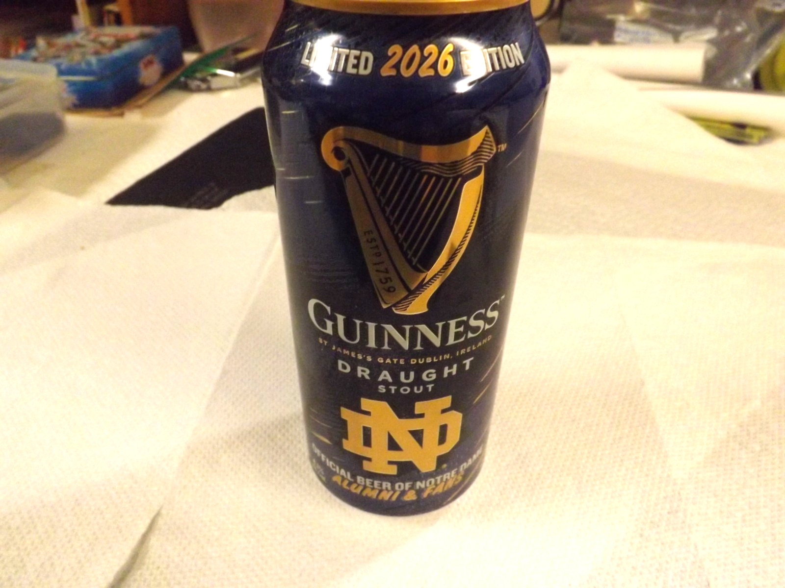 Guinness Notre Dame FOOTBALL here comes the IRISH 2026 Edition Empty Beer Can Guinness Notre Dame FOOTBALL here comes the IRISH 2026 Edition Empty Beer Can