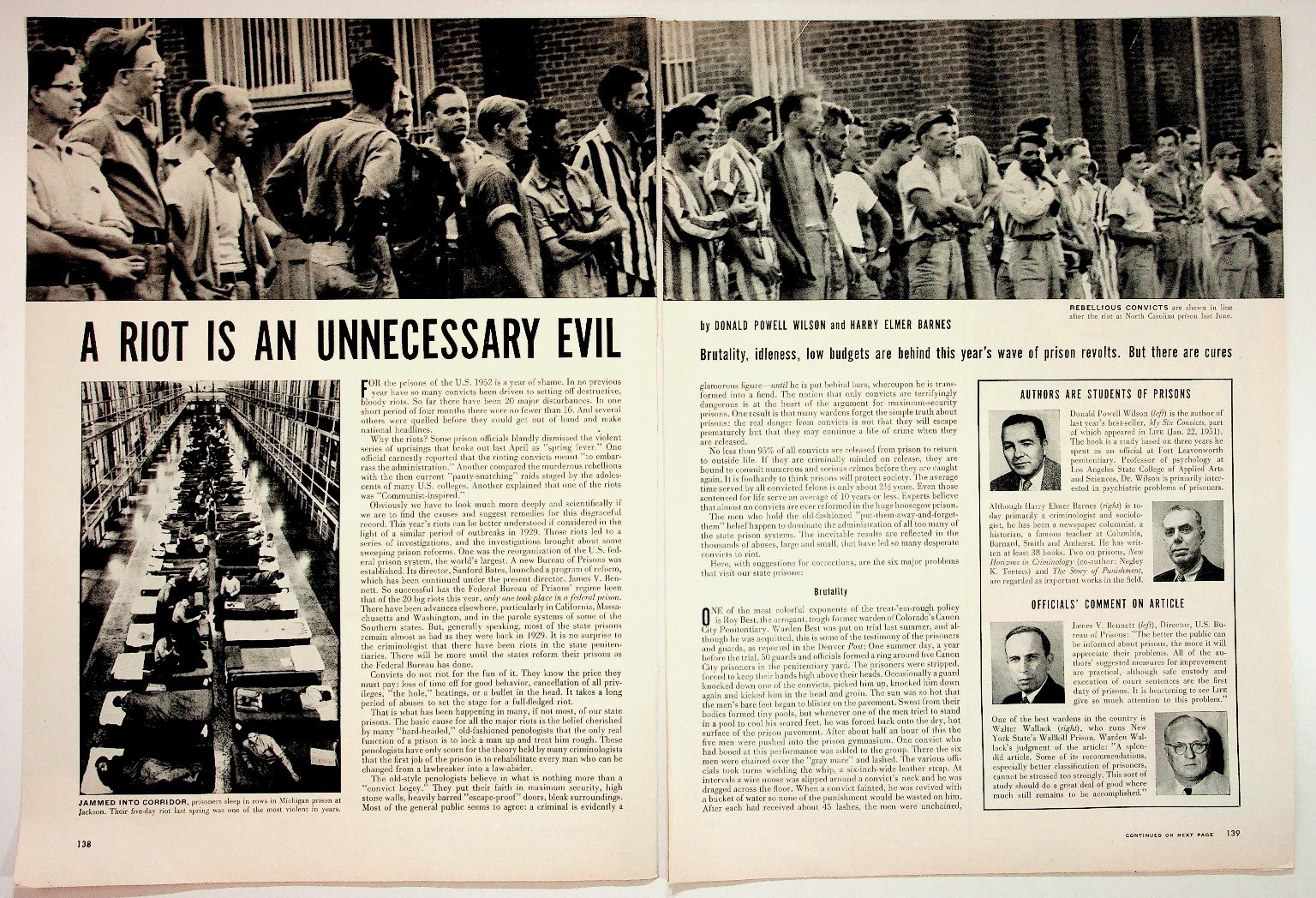 Vintage 1950s Prison Riots Magazine Article Print Photojournalism News Vintage 1950s Prison Riots Magazine Article Print Photojournalism News