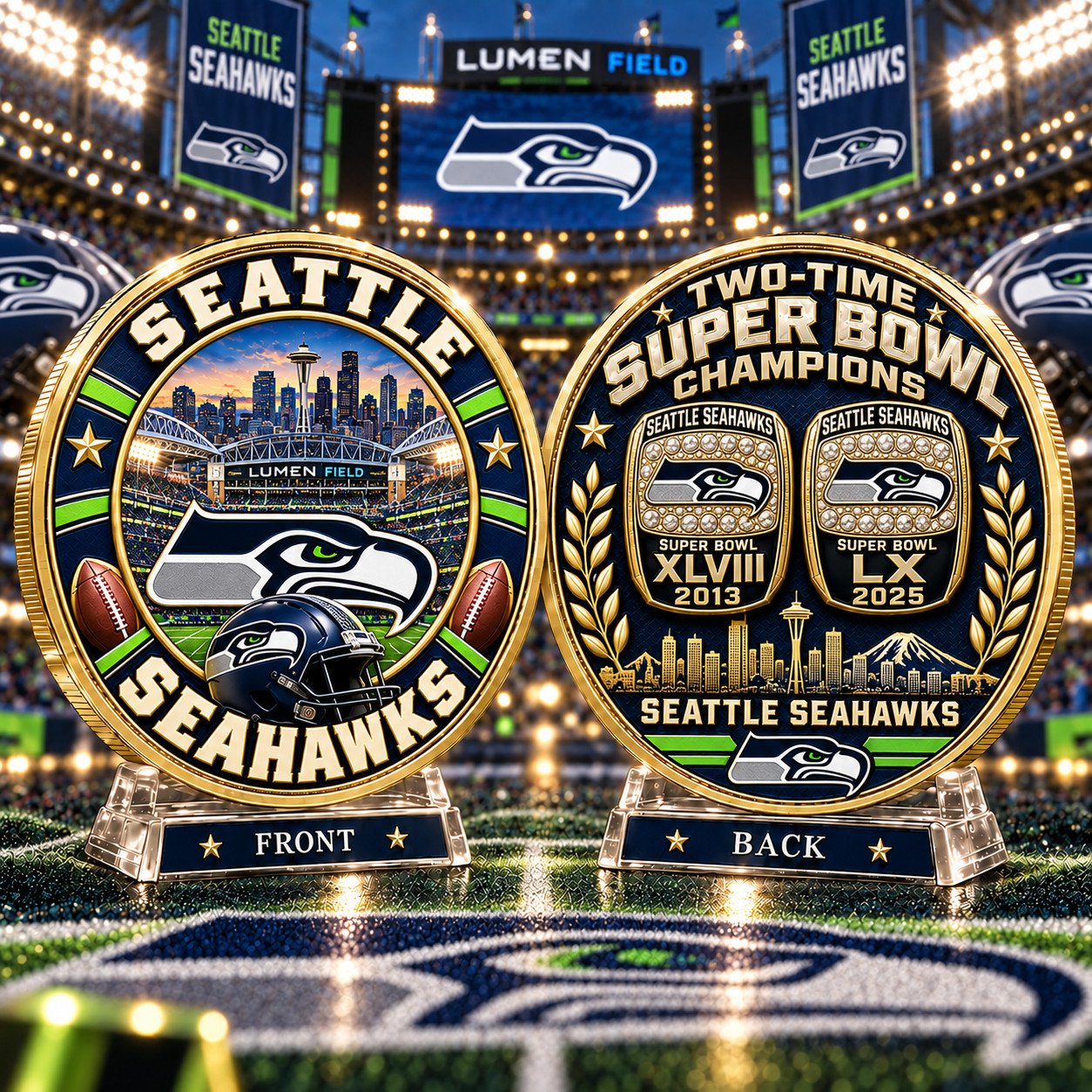 Seattle Seahawks Two - Time super bowl champions Commemorative Coin