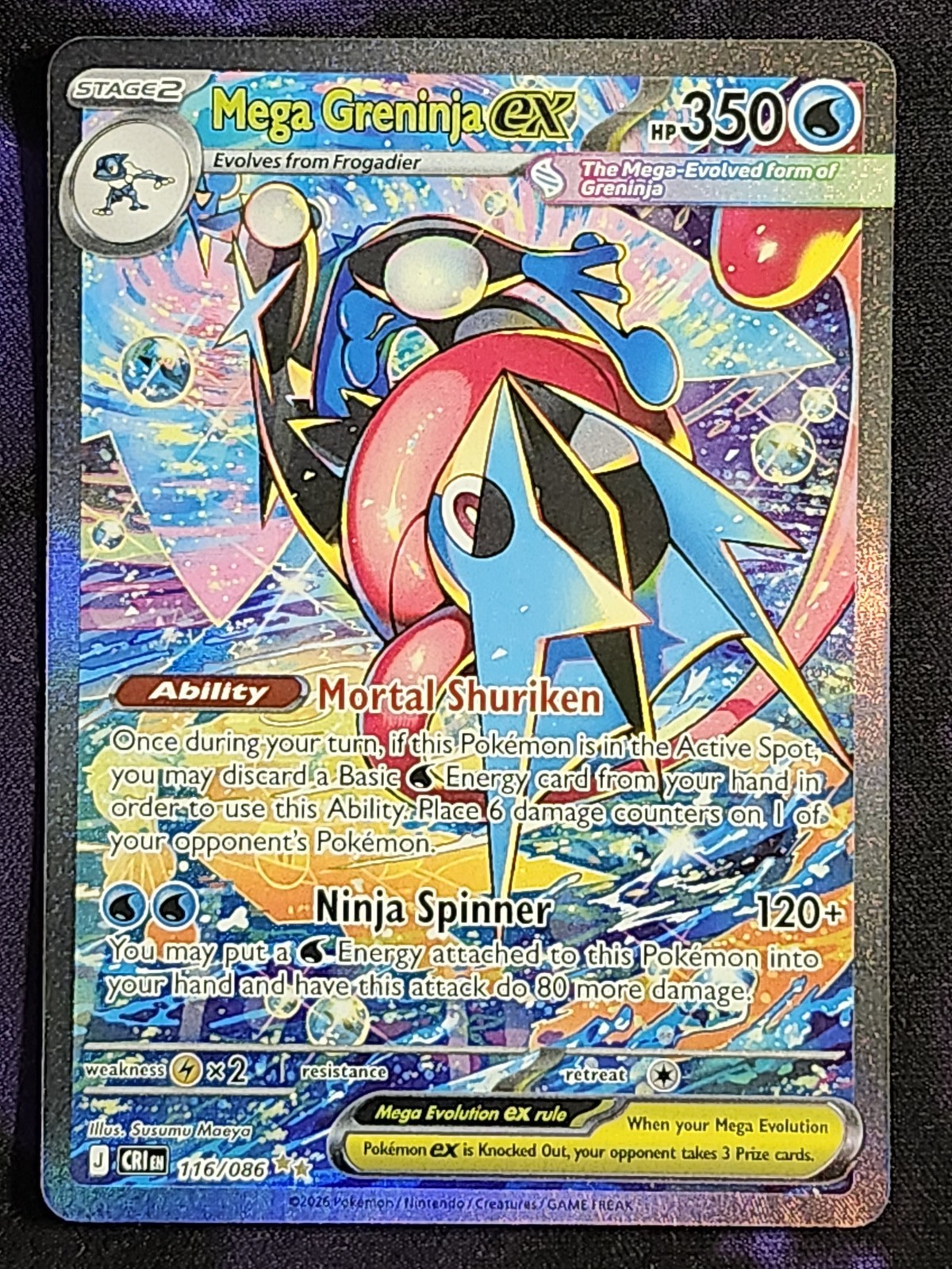Pokemon Mega Greninja EX 116/086 Chaos Rising CRI Pokemon Mega Greninja EX 116/086 Chaos Rising CRI