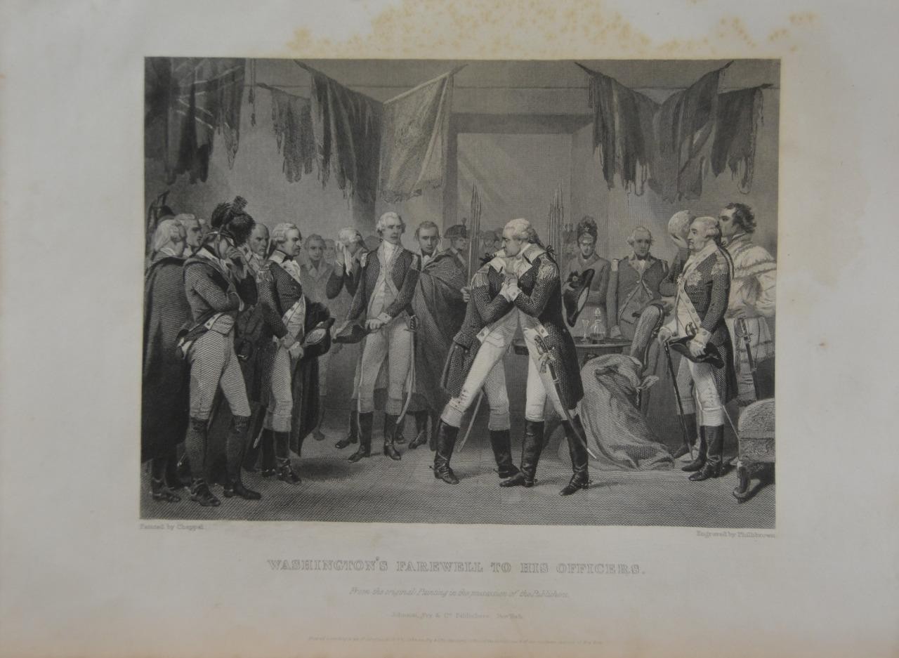 Antique Engraving Revolutionary War General Washington's Farewell Original 1857 Antique Engraving Revolutionary War General Washington's Farewell Original 1857