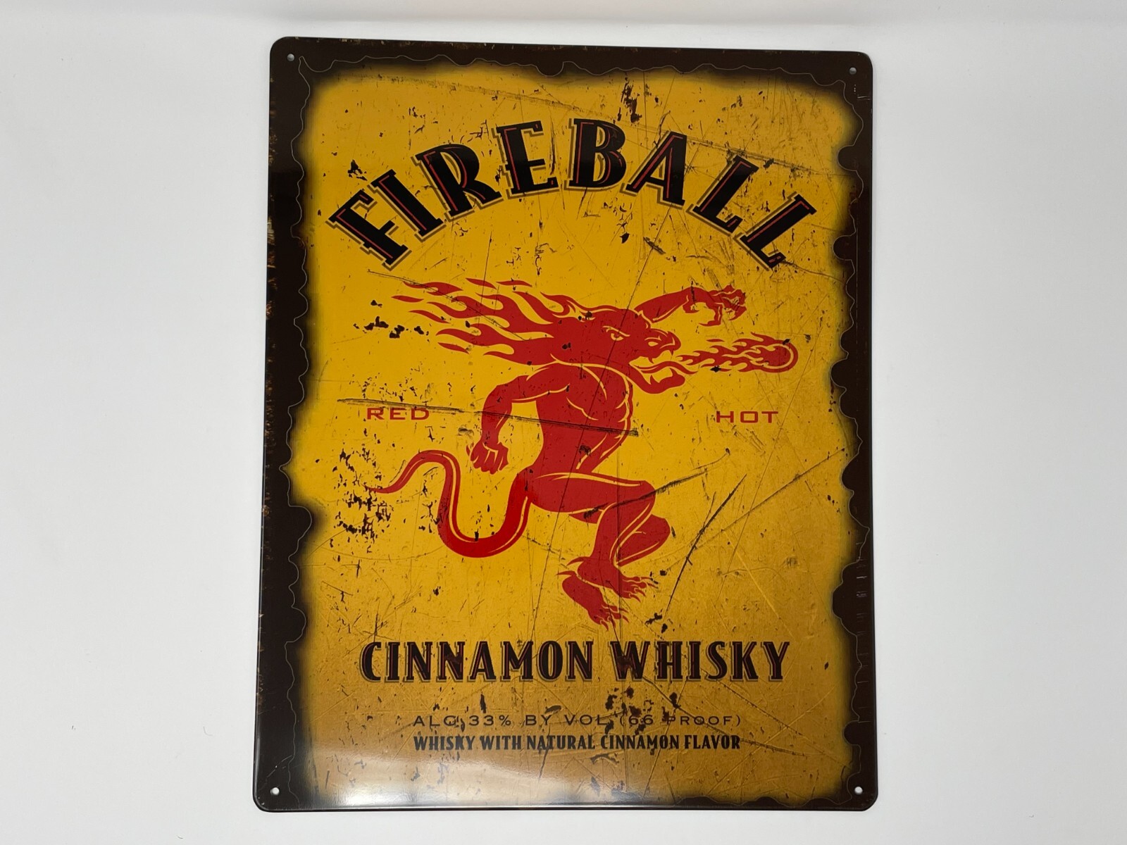 Fireball Cinnamon Whiskey Metal Wall Hanging Sign Bar Decor Vintage Style New Fireball Cinnamon Whiskey Metal Wall Hanging Sign Bar Decor Vintage Style New