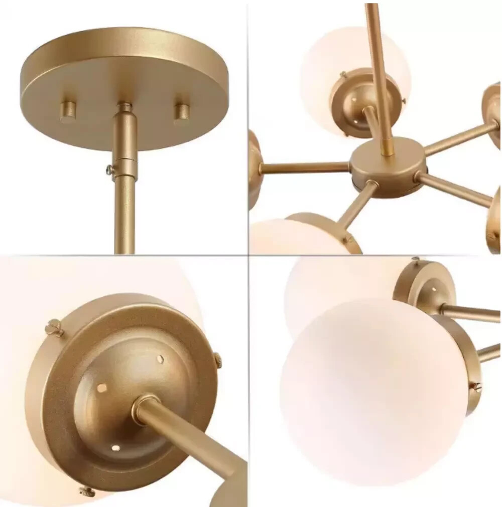 Frosted Glass Shades Gold Sputnik Chandelier with Uolfin Modern Globe Chandelier Frosted Glass Shades Gold Sputnik Chandelier with Uolfin Modern Globe Chandelier