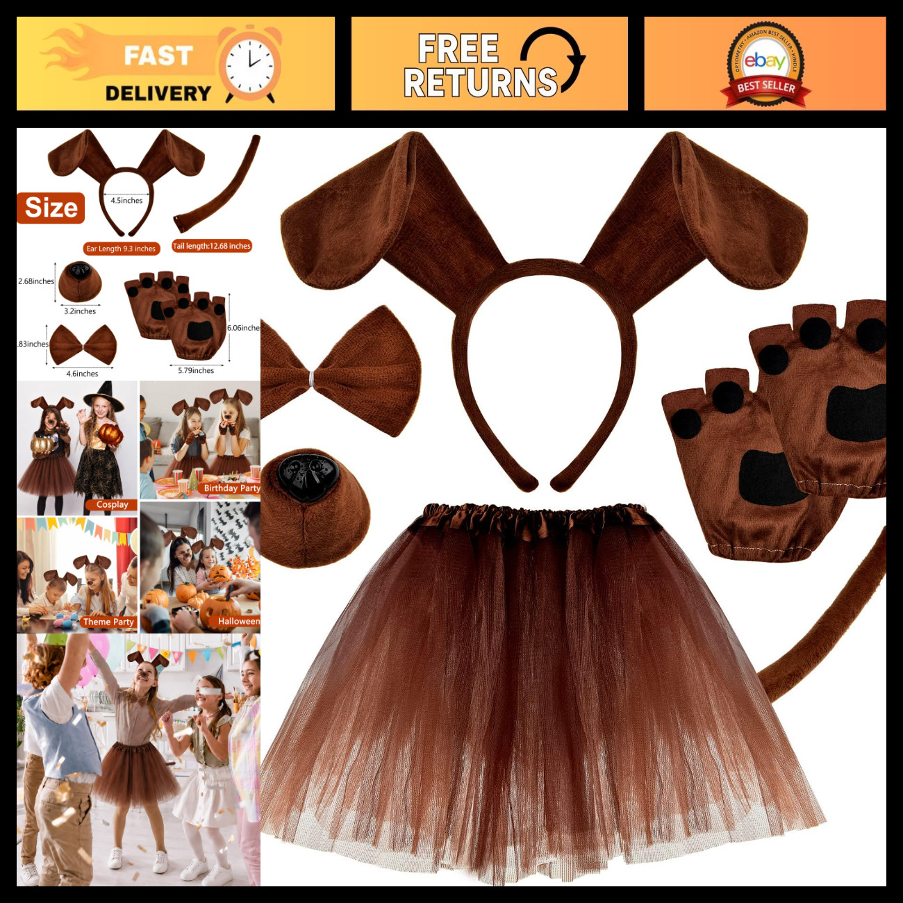 Coopay 6 Pcs Puppy Dog Tutu Skirt Animal Costume Accessories for Halloween Coopay 6 Pcs Puppy Dog Tutu Skirt Animal Costume Accessories for Halloween