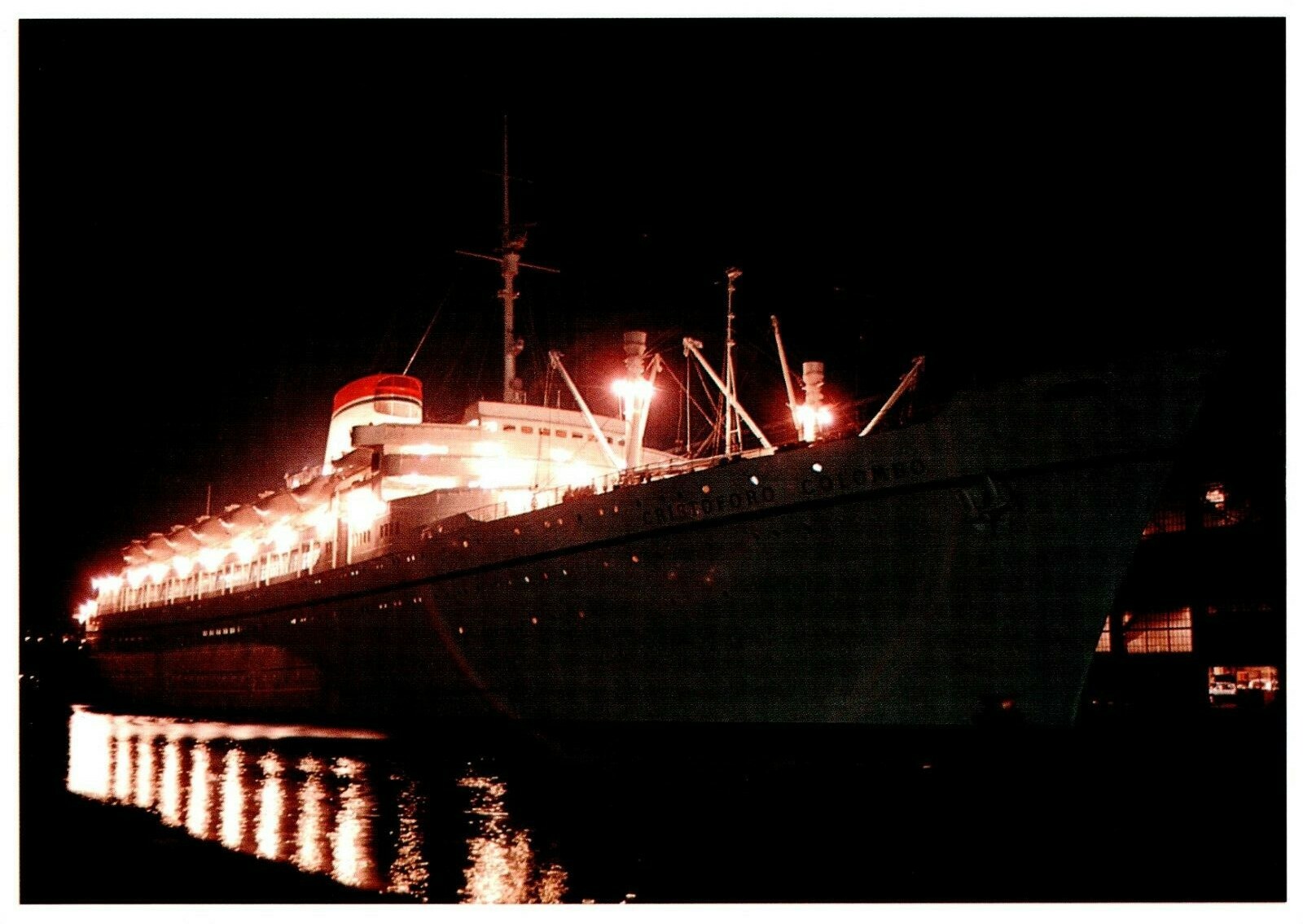 Postcard SS Cristoforo Colombo Italian Line Postcard SS Cristoforo Colombo Italian Line