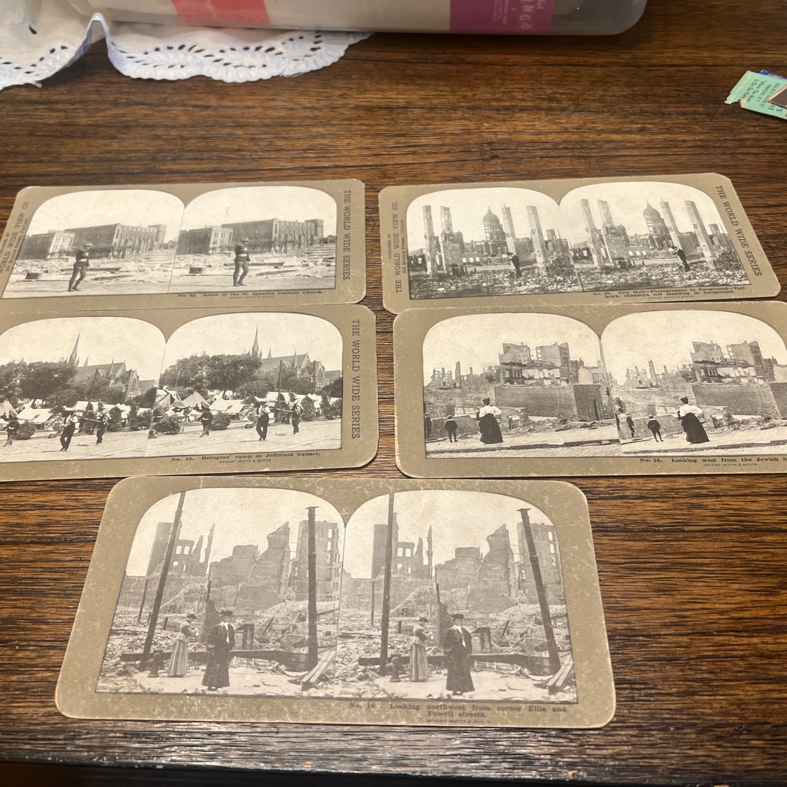VTG Lot (5) 1906 Griffith Stereo view San Francisco Earthquake VTG Lot (5) 1906 Griffith Stereo view San Francisco Earthquake