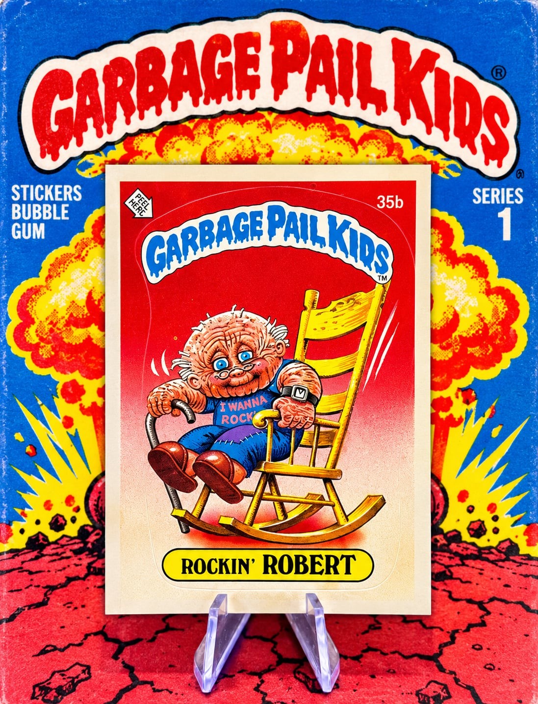 TRUE 1985 SERIES 1 Garbage Pail Kids Rockin' Robert 35b Trading Card MINT RARE TRUE 1985 SERIES 1 Garbage Pail Kids Rockin' Robert 35b Trading Card MINT RARE