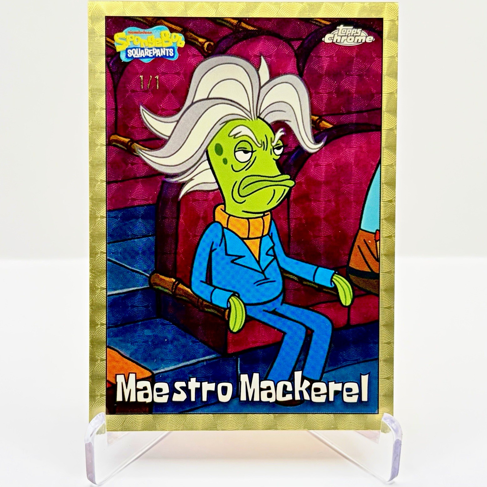 2025 Topps Chrome SpongeBob SquarePants #192 Maestro Mackerel Superfractor 1/1 2025 Topps Chrome SpongeBob SquarePants #192 Maestro Mackerel Superfractor 1/1
