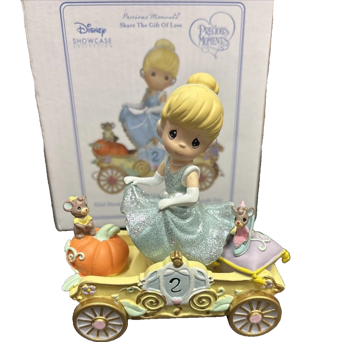 NEW Disney Birthday Princess Parade Car Cinderella #2 Precious Moments Porcelain NEW Disney Birthday Princess Parade Car Cinderella #2 Precious Moments Porcelain