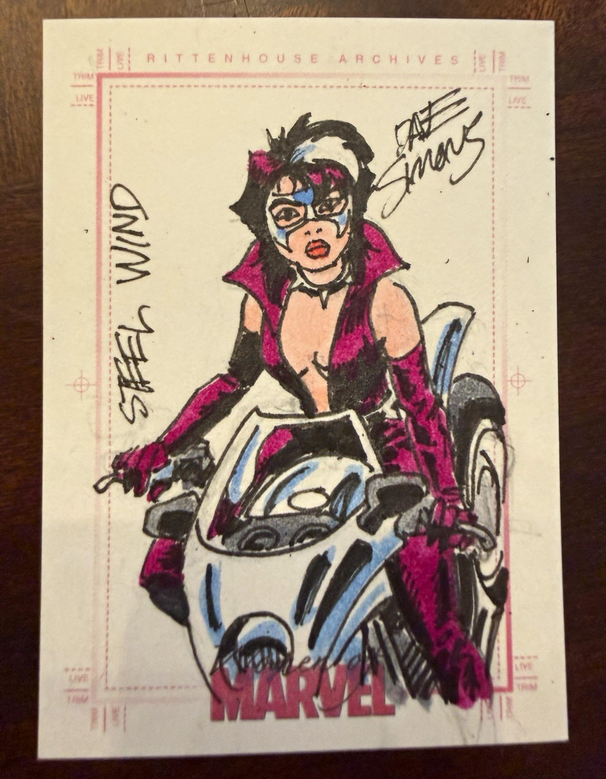 2008 Women of Marvel 1/1 Sketch Card Dave Simons Steel Wind Ghost Rider