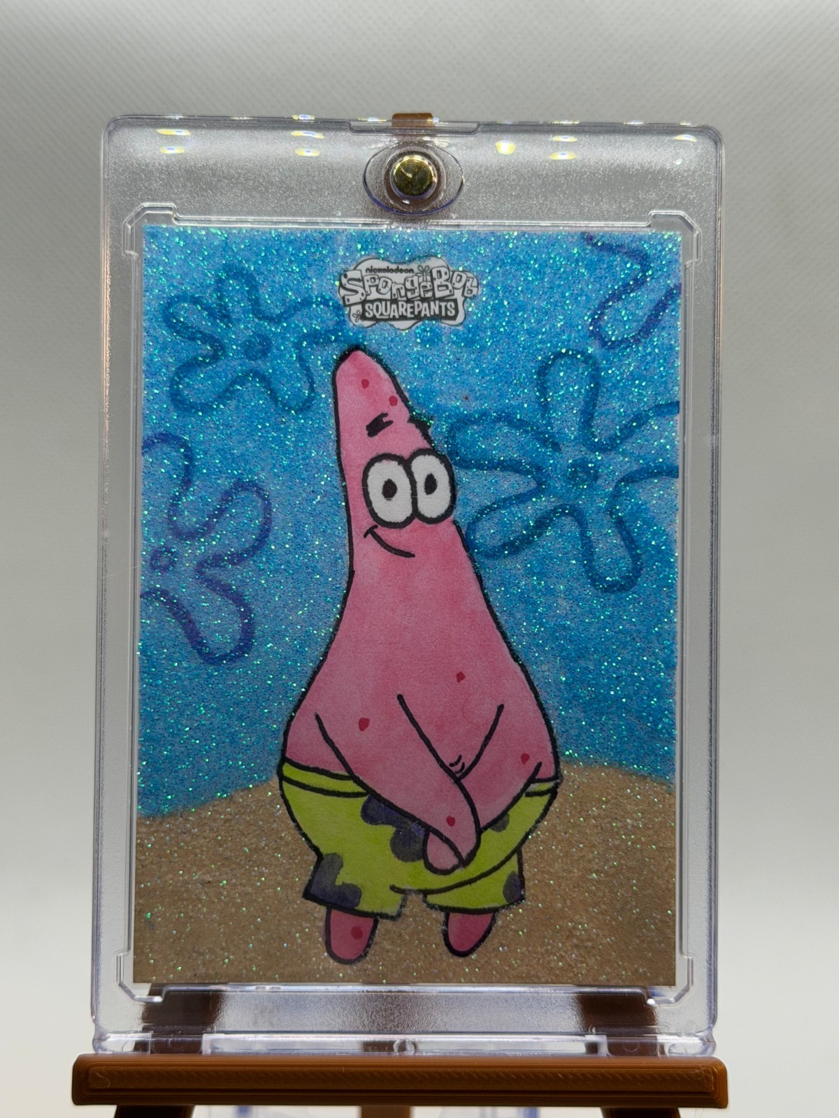 2025 TOPPS CHROME SPONGEBOB 1/1 SKETCH - PATRICK STAR (GLITTER) (MAKE OFFER)