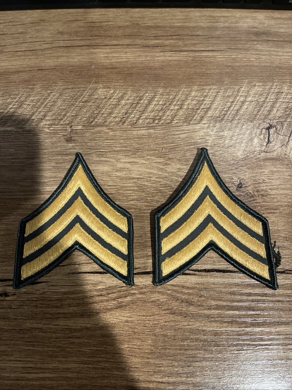 US Army E5 Sergeant Enlisted Insignia Patch Male Korean Vietnam Era Pair NEW US Army E5 Sergeant Enlisted Insignia Patch Male Korean Vietnam Era Pair NEW