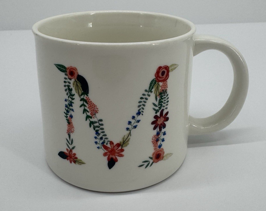 Opalhouse Floral Monogram M 16 oz Cream Stoneware Coffee Mug Target Opalhouse Floral Monogram M 16 oz Cream Stoneware Coffee Mug Target