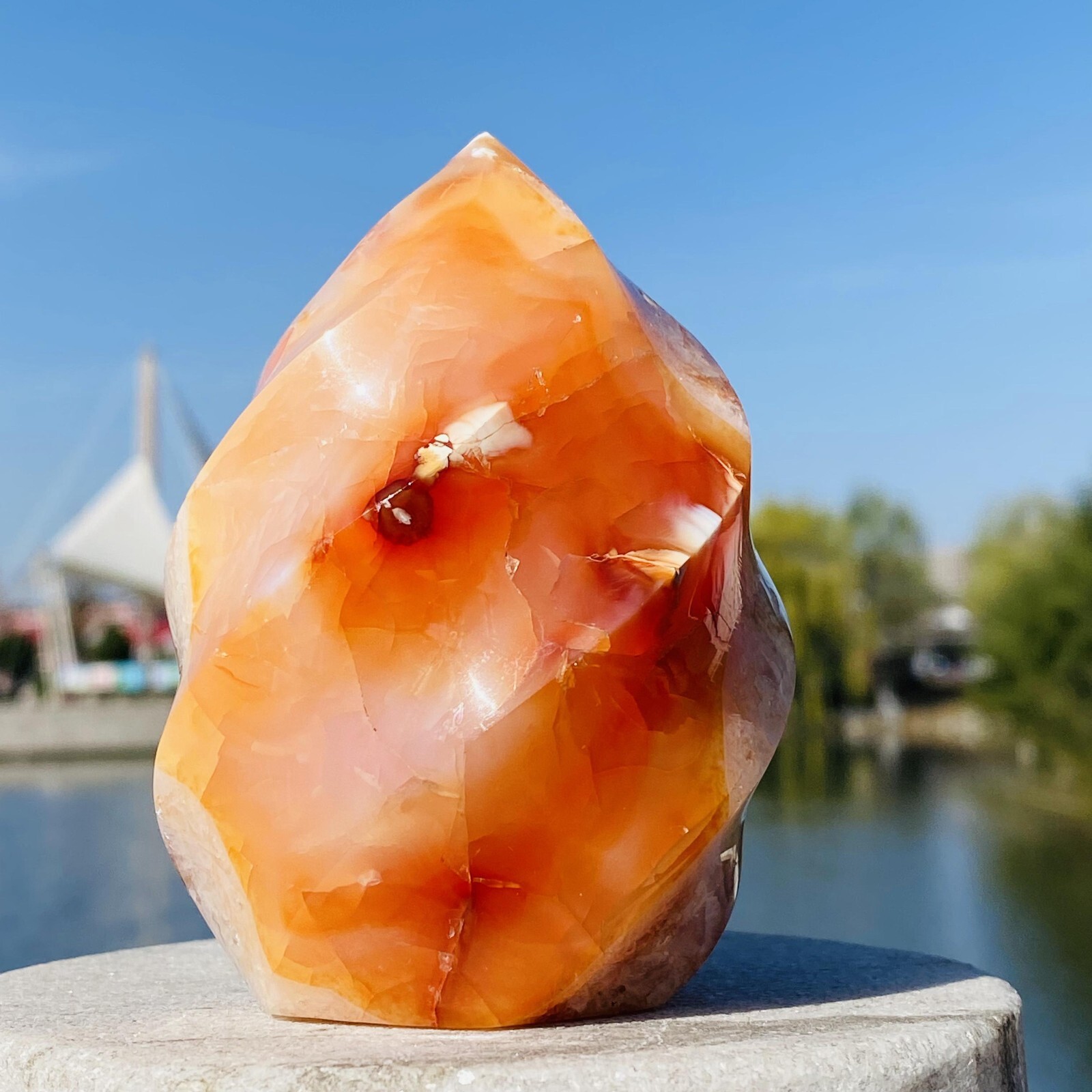 455g Natural Red Agate Flame spiral Quartz Crystal Mineral specimen healing 455g Natural Red Agate Flame spiral Quartz Crystal Mineral specimen healing
