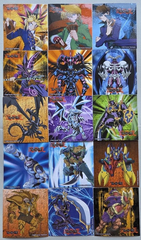 15 VTG Numbered 1996 Yu-Gi-Uh Vending Machine Stickers, Kazuki Takahshi, NOS