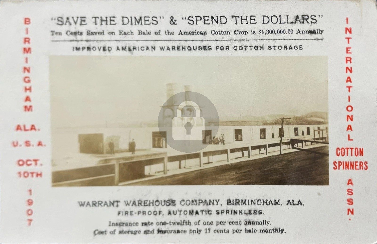 Birmingham Alabama Cotton Storage Warehouse c1910 RPPC Photo Postcard COPY Birmingham Alabama Cotton Storage Warehouse c1910 RPPC Photo Postcard COPY