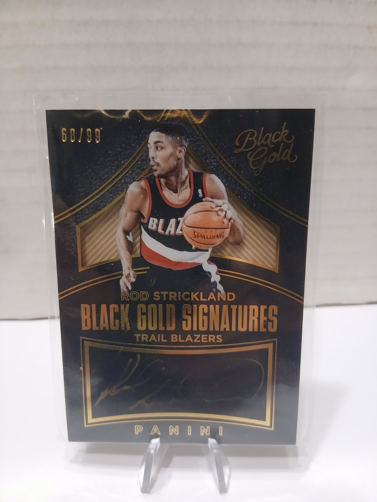2015-2016 PANINI BLACK GOLD Rod Strickland SIGNATURES No AUTO #BG-RST /99 2015-2016 PANINI BLACK GOLD Rod Strickland SIGNATURES No AUTO #BG-RST /99