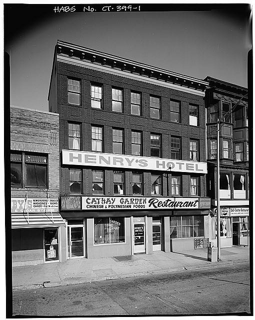 Waterbury Connecticut Henry's Hotel 1910s Bank Street Commercial Building