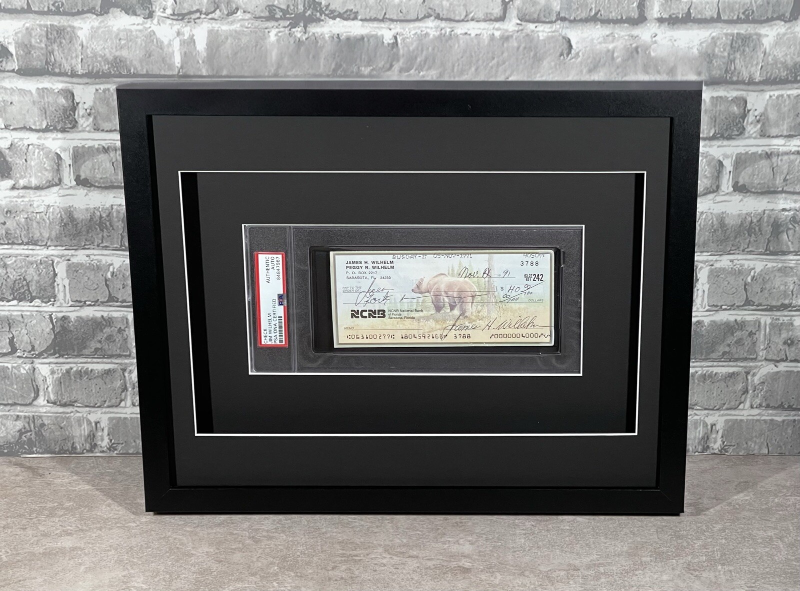 BLACK SHADOW BOX/FRAME FOR PSA GRADED CHECK W/2 ACID-FREE MATS & UV PROTECTON BLACK SHADOW BOX/FRAME FOR PSA GRADED CHECK W/2 ACID-FREE MATS & UV PROTECTON