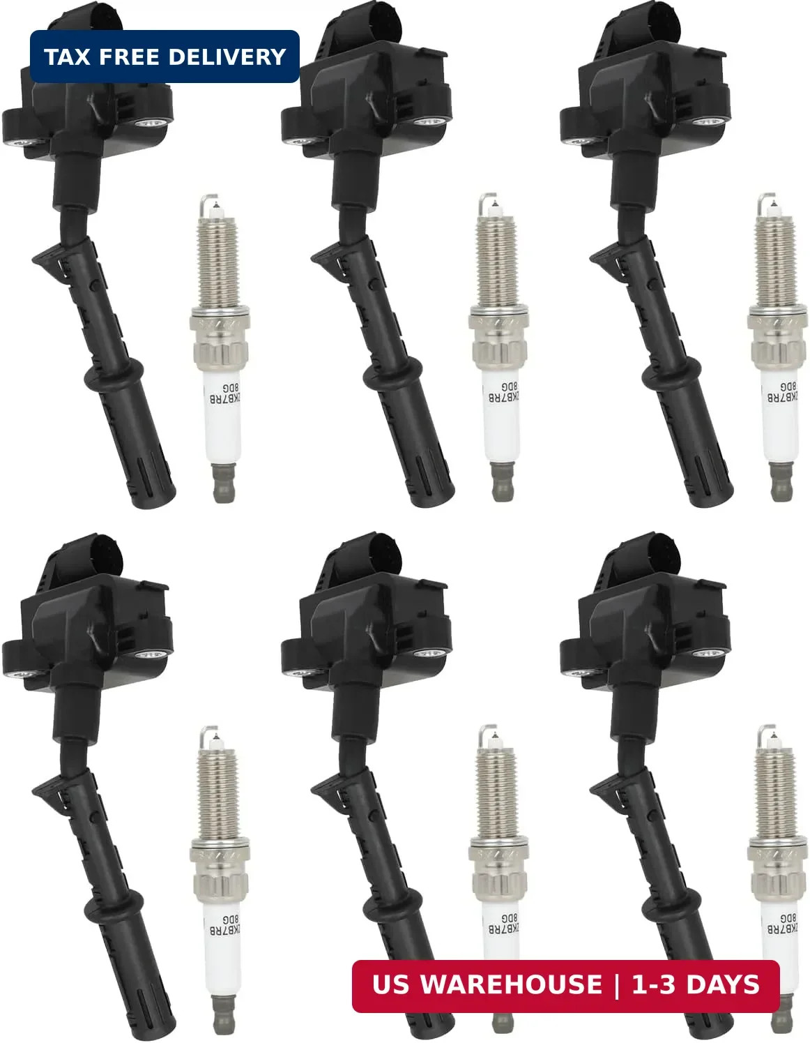 UF733 & 3459 Ignition Coil Pack & Iridium Spark Plugs Set of 6